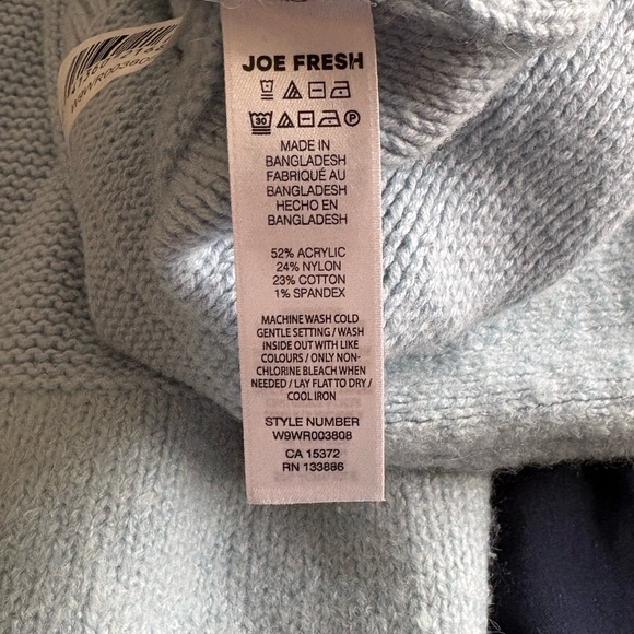 Joe Fresh Womens Sky Blue Crewneck Sweater - Picture 3 of 3